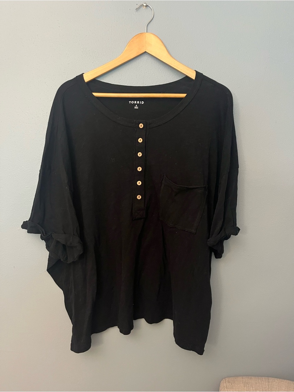 Torrid Henley Pocket Top
